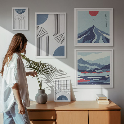 Galeria de parede Geometria de paisagens abstratas