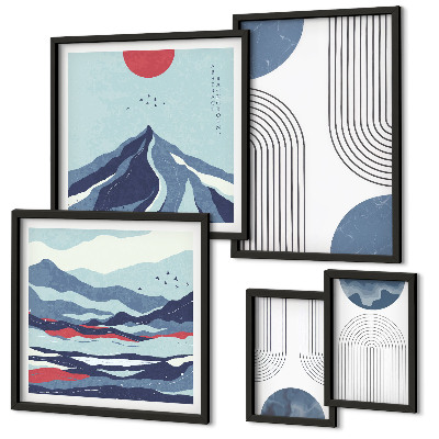Galeria de parede Geometria de paisagens abstratas