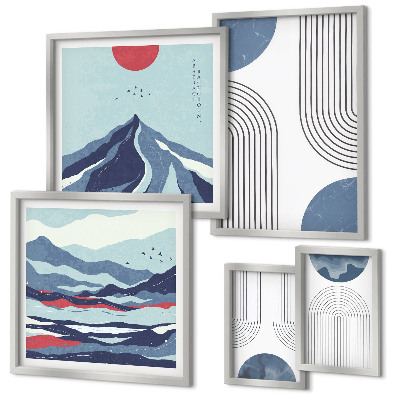 Galeria de parede Geometria de paisagens abstratas