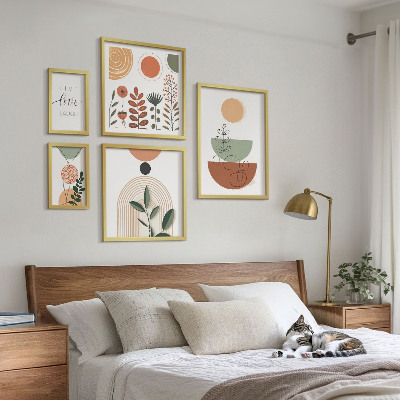 Parede galeria de quadros Gráficos geométricos e de plantas elegantes
