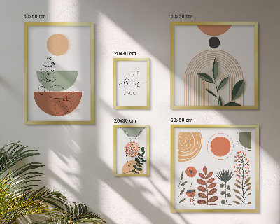 Parede galeria de quadros Gráficos geométricos e de plantas elegantes