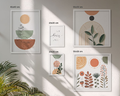 Parede galeria de quadros Gráficos geométricos e de plantas elegantes