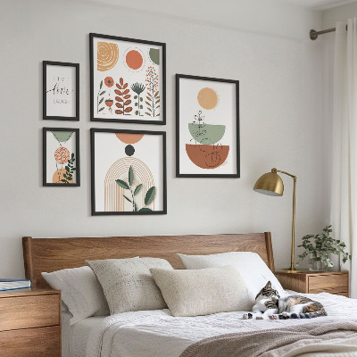 Parede galeria de quadros Gráficos geométricos e de plantas elegantes