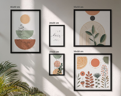 Parede galeria de quadros Gráficos geométricos e de plantas elegantes