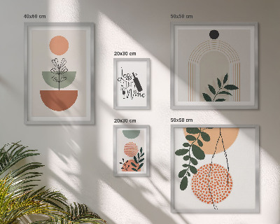 Conjunto de 5 quadros com moldura Decorações de plantas elegantes
