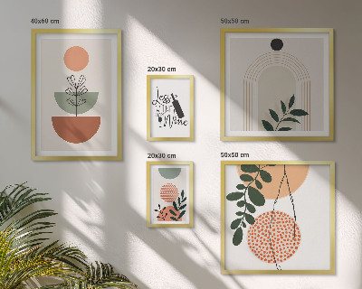 Conjunto de 5 quadros com moldura Decorações de plantas elegantes