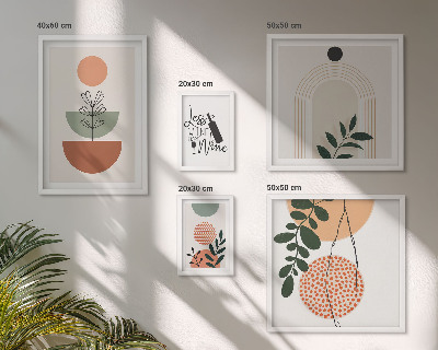 Conjunto de 5 quadros com moldura Decorações de plantas elegantes