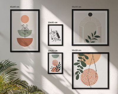 Conjunto de 5 quadros com moldura Decorações de plantas elegantes