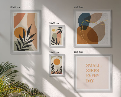 Conjunto de 5 quadros decorativos Gráficos abstratos e elegantes de plantas