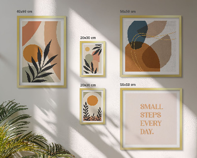 Conjunto de 5 quadros decorativos Gráficos abstratos e elegantes de plantas