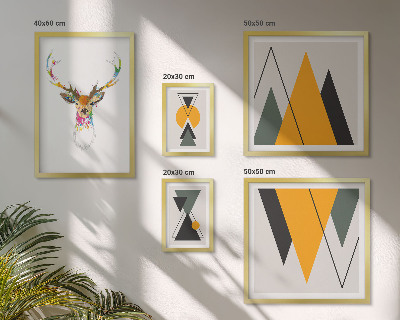 Conjunto de 5 quadros decorativos Motivos coloridos em estilo boho