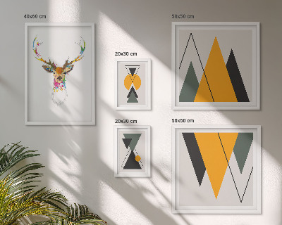 Conjunto de 5 quadros decorativos Motivos coloridos em estilo boho