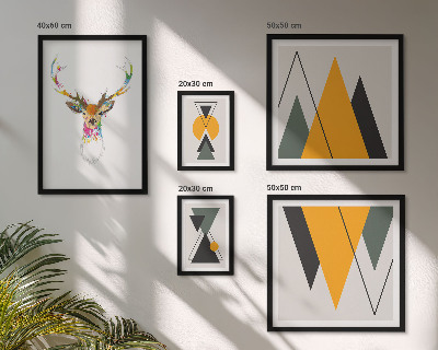 Conjunto de 5 quadros decorativos Motivos coloridos em estilo boho