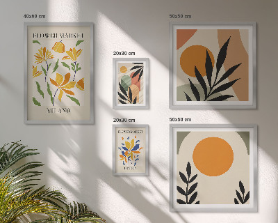 Galeria de parede Flores abstratas em estilo boho