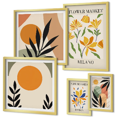 Galeria de parede Flores abstratas em estilo boho
