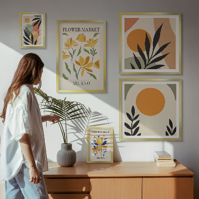 Galeria de parede Flores abstratas em estilo boho