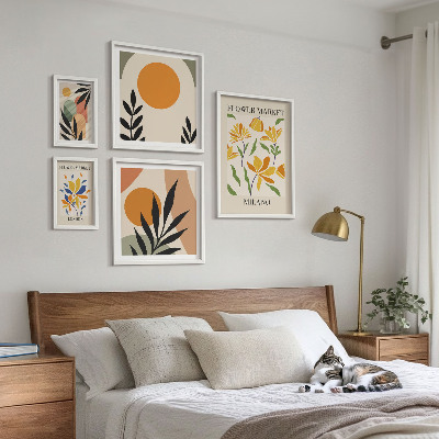 Galeria de parede Flores abstratas em estilo boho