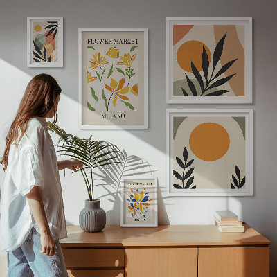 Galeria de parede Flores abstratas em estilo boho