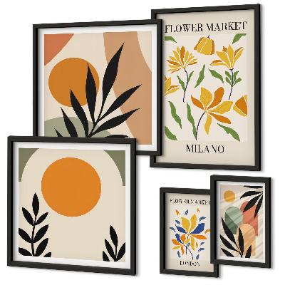 Galeria de parede Flores abstratas em estilo boho