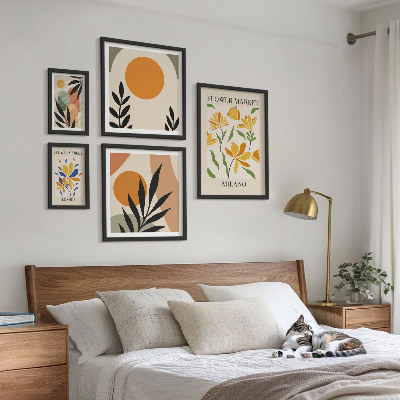 Galeria de parede Flores abstratas em estilo boho