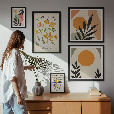 Galeria de parede Flores abstratas em estilo boho