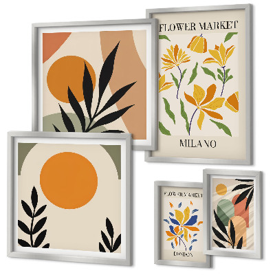 Galeria de parede Flores abstratas em estilo boho