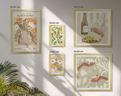 Parede galeria de quadros Flores e frutas em estilo vintage