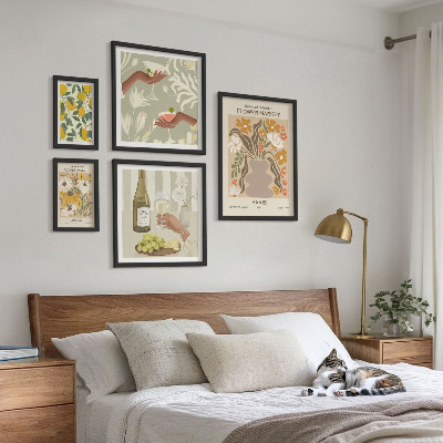 Parede galeria de quadros Flores e frutas em estilo vintage