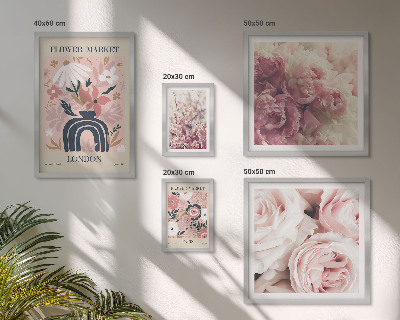 Conjunto de 5 quadros com moldura Decorações florais boho