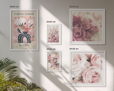 Conjunto de 5 quadros com moldura Decorações florais boho