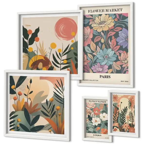 Galeria de parede motivos florais Paris e Londres