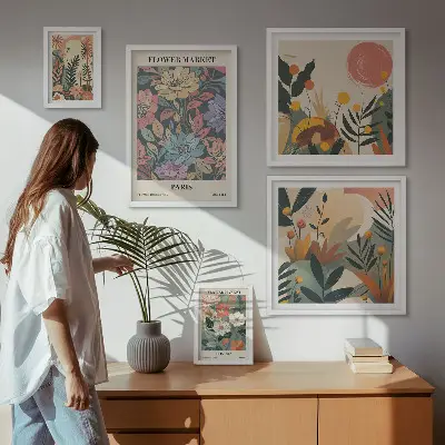 Galeria de parede motivos florais Paris e Londres