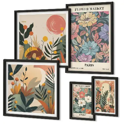 Galeria de parede motivos florais Paris e Londres