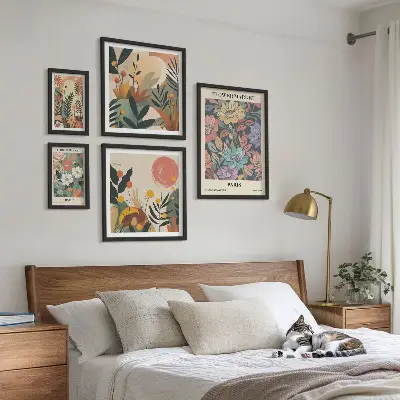 Galeria de parede motivos florais Paris e Londres