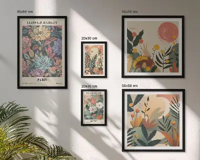 Galeria de parede motivos florais Paris e Londres