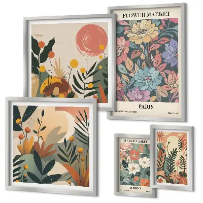 Galeria de parede motivos florais Paris e Londres