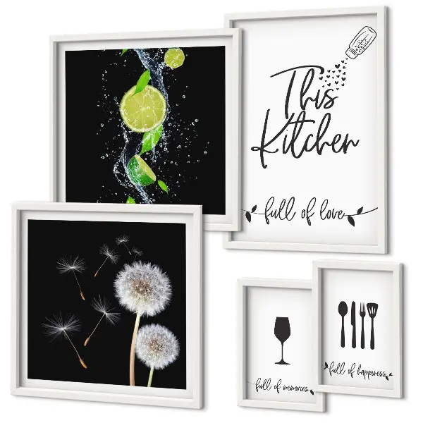 Galeria de quadros para parede com inspirações para cozinha com amor