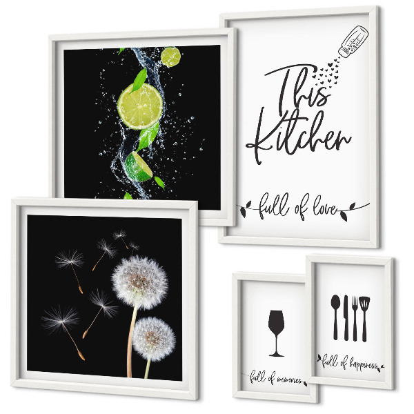 Parede galeria de quadros Inspirações para a cozinha com amor