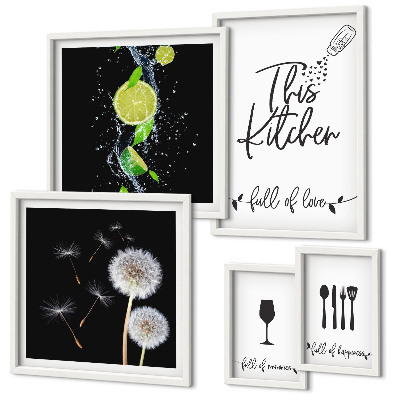 Parede galeria de quadros Inspirações para a cozinha com amor