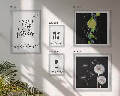 Parede galeria de quadros Inspirações para a cozinha com amor