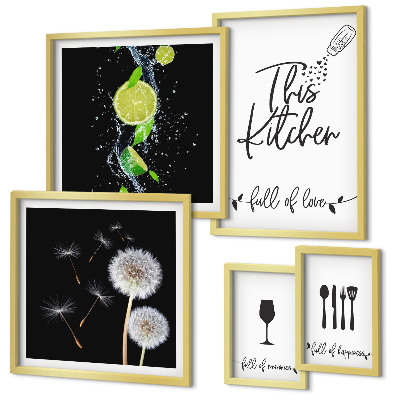 Parede galeria de quadros Inspirações para a cozinha com amor