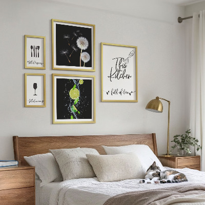 Parede galeria de quadros Inspirações para a cozinha com amor