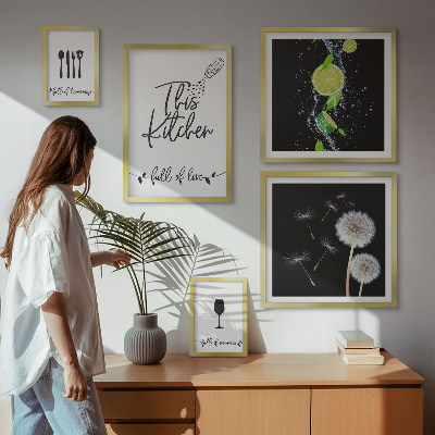 Parede galeria de quadros Inspirações para a cozinha com amor