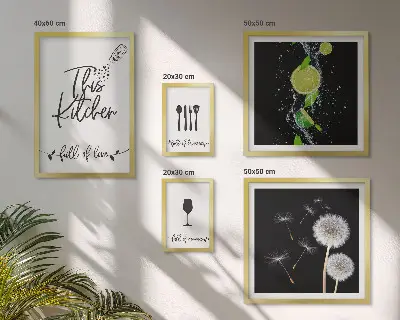 Galeria de quadros para parede com inspirações para cozinha com amor