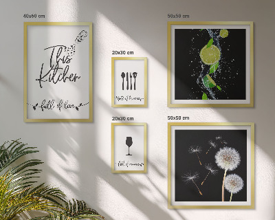 Parede galeria de quadros Inspirações para a cozinha com amor