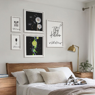 Parede galeria de quadros Inspirações para a cozinha com amor