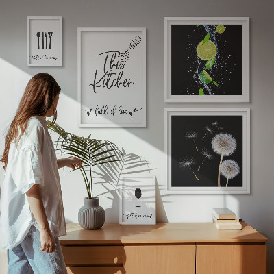 Parede galeria de quadros Inspirações para a cozinha com amor