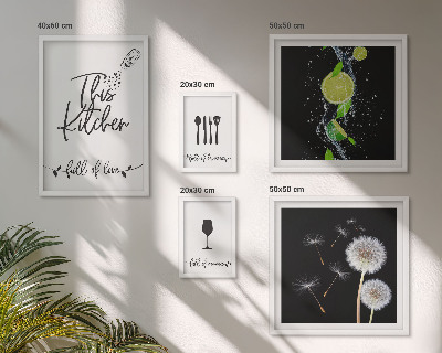 Parede galeria de quadros Inspirações para a cozinha com amor