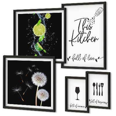 Parede galeria de quadros Inspirações para a cozinha com amor