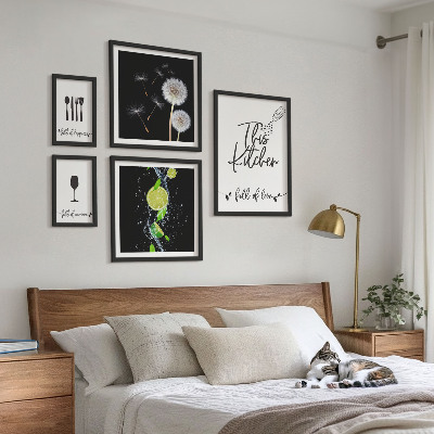 Parede galeria de quadros Inspirações para a cozinha com amor